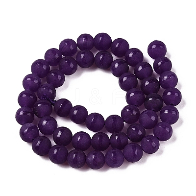 Frosted Natural White Jade Beads Strands G-T138-8mm-209F-1
