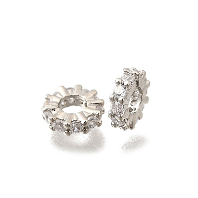 Brass Micro Pave Clear Cubic Zirconia Beads KK-K300-02B-P-1