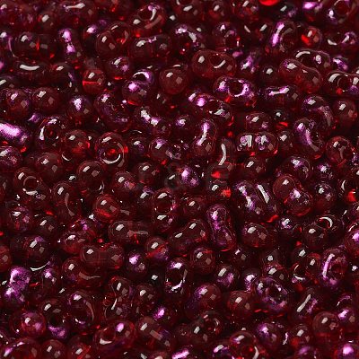 Spray Painted Glass Seed Beads SEED-F005-11A-05-1