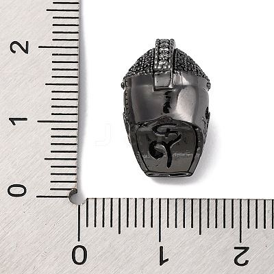 Helmet Shape Brass with Cubic Zirconia Beads KK-S406-15A-1