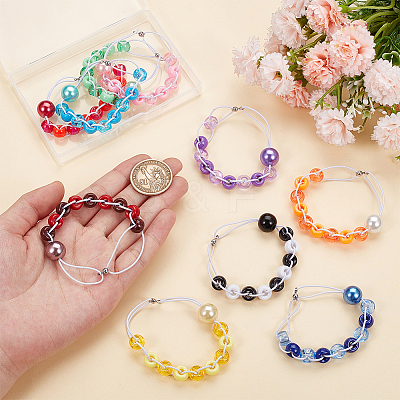 10Pcs Glass Pearl & Plastic  Locking Stitch Markers HJEW-DR00062-1