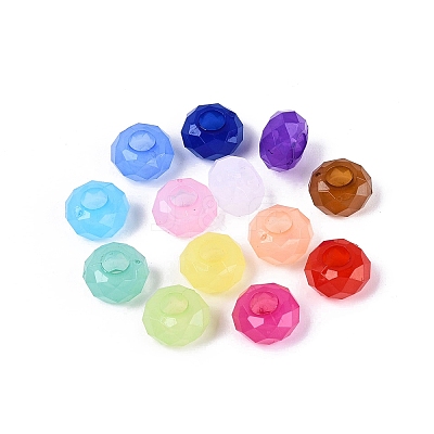 Imitation Jelly Acrylic European Beads OACR-Q200-15-1