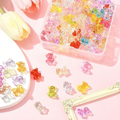 140Pcs Transparent Acrylic Beads MACR-FS0001-98-1