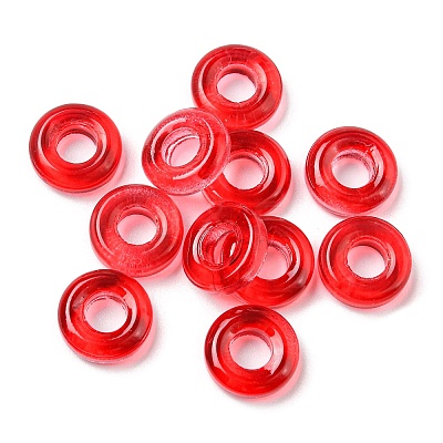 Transparent Glass European Beads GLAA-D009-01A-1