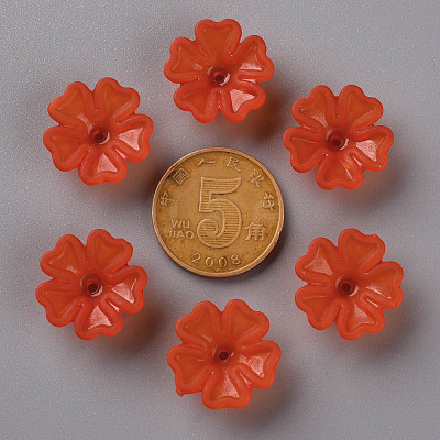 Transparent Frosted Acrylic Bead Caps MACR-S371-04A-726-1