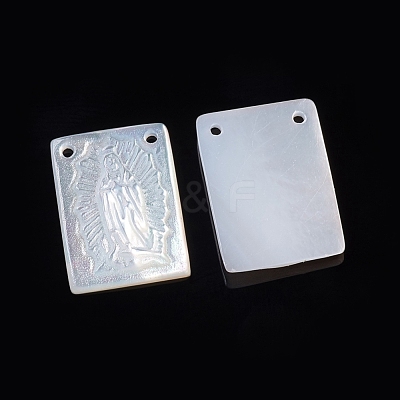 Natural White Shell Pendants SSHEL-D083-33-1