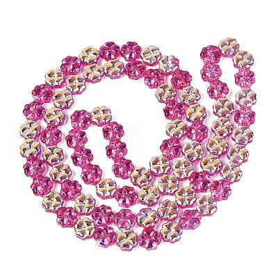 Baking Paint Electroplate Transparent Glass Beads Strands EGLA-Q136-04A-05-1