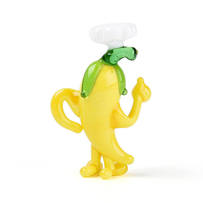 Handmade Lampwork Cartoon Pepper Chef Display Decorations LAMP-T025-13E-1