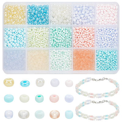 150G 15 Styles 3/0 Glass Seed Beads SEED-PH0001-94-1