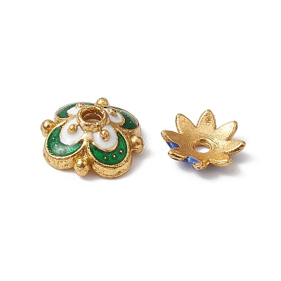 10Pcs 5 Style Alloy Enamel Bead Caps ENAM-YW0003-22-1