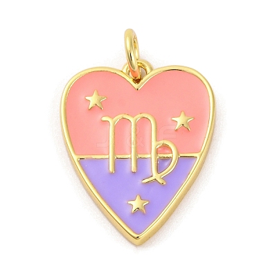 Brass Enamel Pendants KK-Z077-01G-09-1