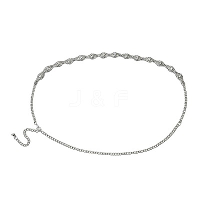 Alloy Crystal Rhinestone Horse Eye Link Waist Belly Chains for Women FS-WGBDEF7-01-1