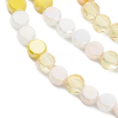 Gradient Color Electroplate Glass Bead Strands X1-GLAA-E042-03B-1