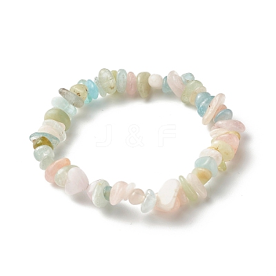 Natural Morganite Chip Beads Stretch Bracelets for Children BJEW-JB06388-10-1