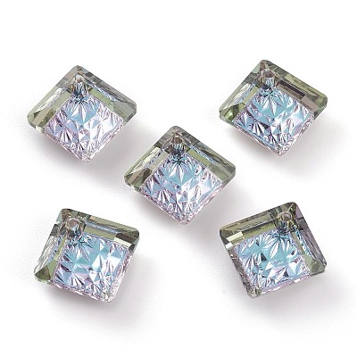 Embossed Glass Rhinestone Pendants GLAA-J101-03A-001VL-1