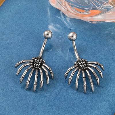 Spider 316 Surgical Stainless Steel Belly Button Rings EJEW-G416-06AS-1