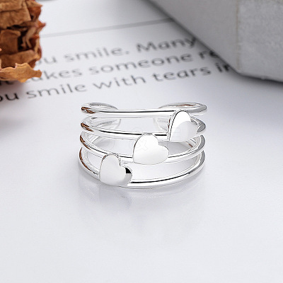 Heart Brass Cuff Rings for Women FS-WG6A9FB-01-1