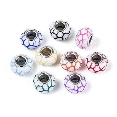 Acrylic Enamel European Beads GPDL-N006-01A-01-1