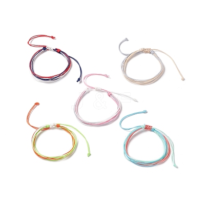 Waxed Polyester Multi-strand Bracelet BJEW-B065-04-1