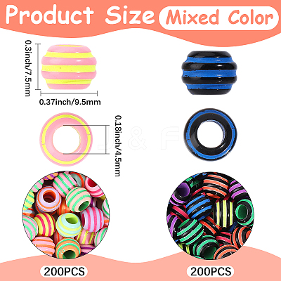 400Pcs 2 Colors Spray Painted Acrylic European Beads SACR-PA0001-28-1