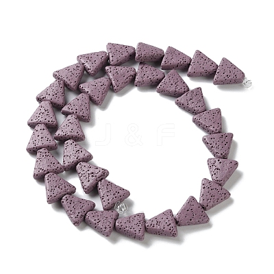 Triangle Dyed Natural Lava Rock Beads Strands G-O126-04A-09-1