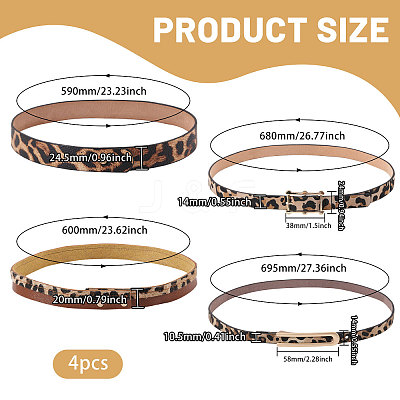 4Pcs 4 Styles PU Leather Hat Bands DIY-CA0007-96-1