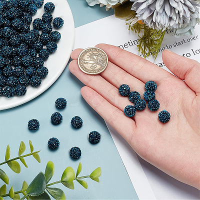100Pcs Pave Disco Ball Beads RB-PH0001-25E-1