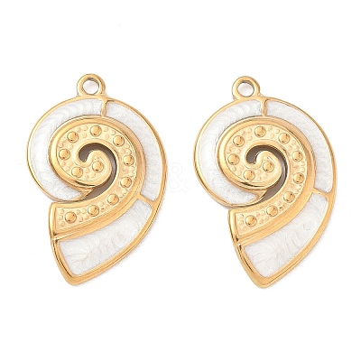 304 Stainless Steel Enamel Pendants STAS-Q119-10A-G-1