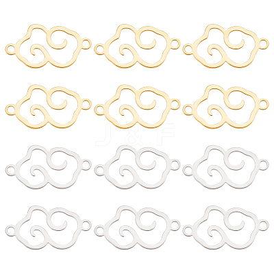 12Pcs 2 Colors 304 Stainless Steel Connector Charms STAS-UN0047-20-1