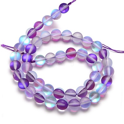 Synthetic Moonstone Beads Strands X-G-F142-8mm-11-1