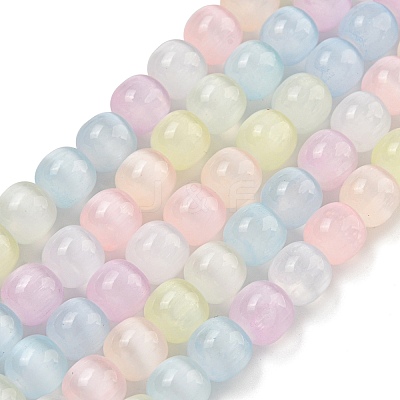 Macaron Color Natural Selenite Beads Strands G-B103-A01-01-1