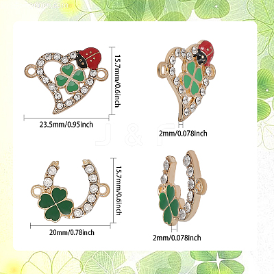 36Pcs 2 Styles Alloy Crystal Rhinestone Connector Charms FIND-CA0006-80-1