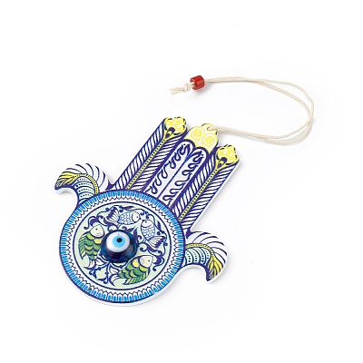 Wood Big Pendant Decorations HJEW-F016-04-1