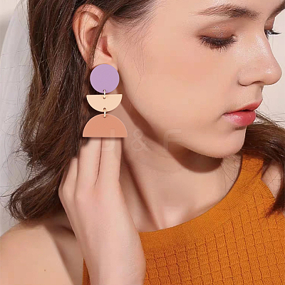 4 Pairs 4 Style Polymer Clay Dangle Stud Earrings with 316 Surgical Stainless Steel Pins EJEW-AN0004-27-1