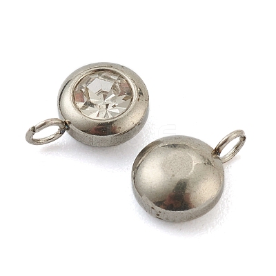 304 Stainless Steel Rhinestone Charms STAS-Z009-04-04P-1