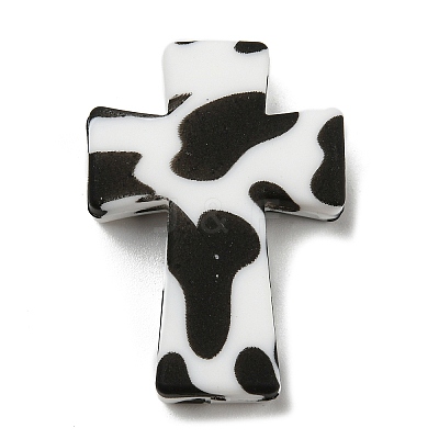 Cross with Cow Silicone Focal Beads SIL-G006-02D-1