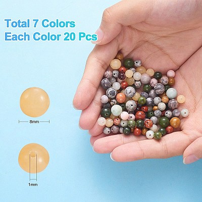 140Pcs 7 Style Natural Gemstone Beads G-SZ0001-99A-1