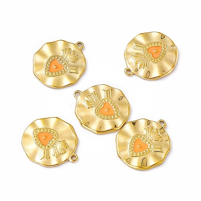 PVD Vacuum Plating 201 Stainless Steel Enamel Pendants STAS-J401-VC1022-1