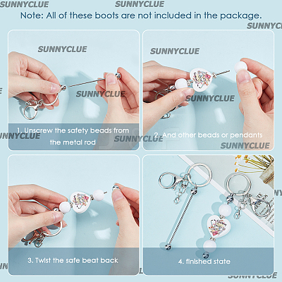 DIY Alloy Bar Beadable Keychain Making Kit DIY-SC0024-54P-1