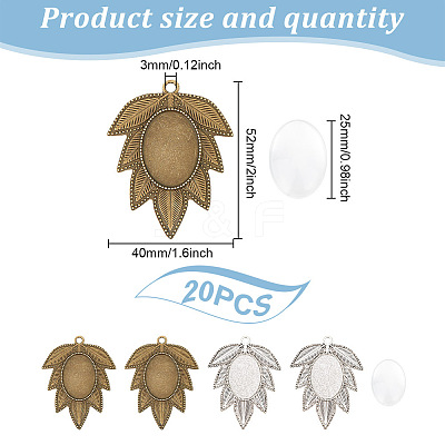 DIY Blank Leaf  Pendant Making Kit DIY-GO0001-74-1