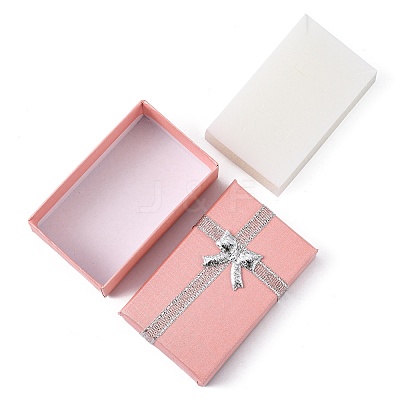 Valentines Day Wife Gifts Packages Cardboard Jewelry Set Boxes with Bowknot and Sponge Inside CBOX-R013-4-1