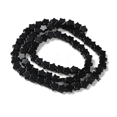 Natural Black Stone Beads Strands G-G085-B52-02-1