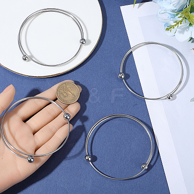 6Pcs 304 Stainless Steel Cuff Bangles Making MAK-BBC0001-21P-1