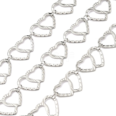 Tarnish Resistant 304 Stainless Steel Heart Link Chains CHS-E031-04P-1