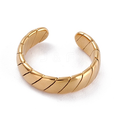 304 Stainless Steel Cuff Rings X-RJEW-E169-03G-1