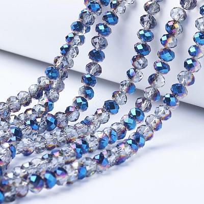 Electroplate Transparent Glass Beads Strands EGLA-A034-T4mm-Z01-1
