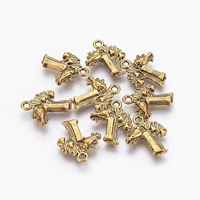 Tibetan Style Alloy Pendants X-TIBEP-GC140-AG-RS-1