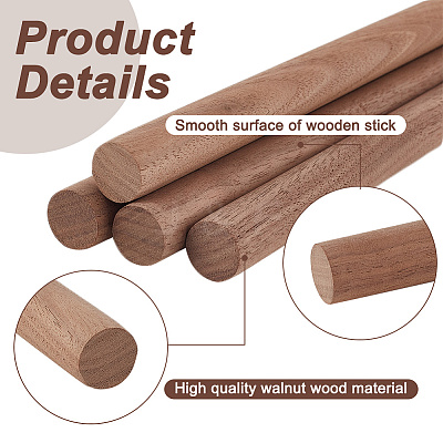 Round Walnut Wooden Sticks WOOD-WH0034-27B-1