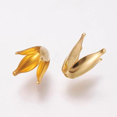 4-Petal Iron Flower Bead Caps KK-O016-11-1