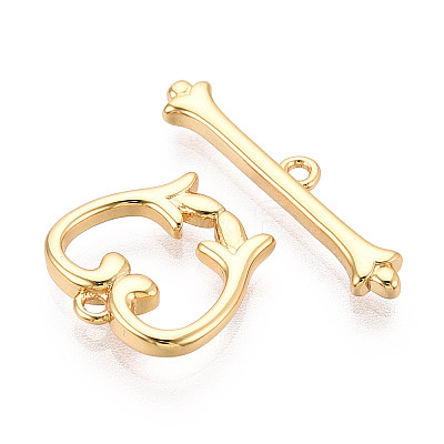 Brass Toggle Clasps KK-T077-03G-1